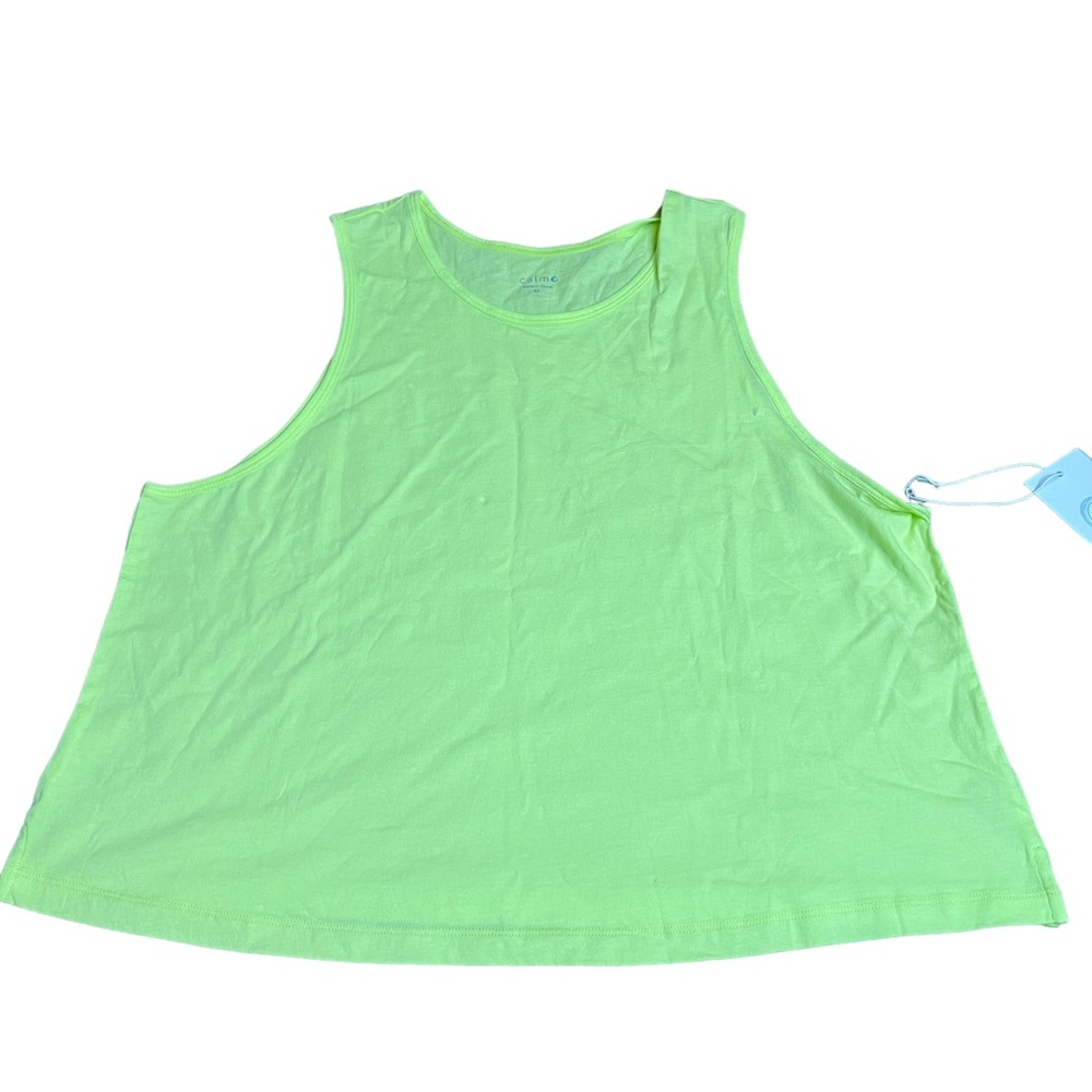 NWT Johnny Was Calme Neon Yellow Green Tank Size XL Women